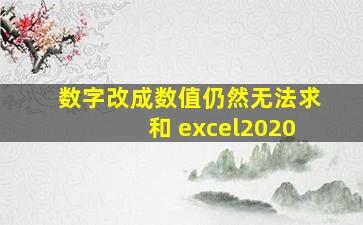 数字改成数值仍然无法求和 excel2020